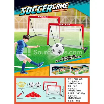 Red Two-Door Soccer Goal (White Net)  Sports & Outdoor