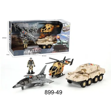 Friction-Powered Military Set with Lights & Sounds (Hydro-Dipping)