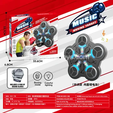 Boxing Whack-a-Mole with Gloves Smart Music Boxing Machine Wall Target 5 Targets Scoring Regular Built-in Lithium Battery
