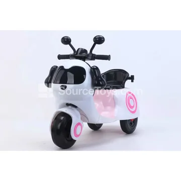 Electric Tricycle Ride-On with Lights and Music (Red, White, Blue, Pink)
