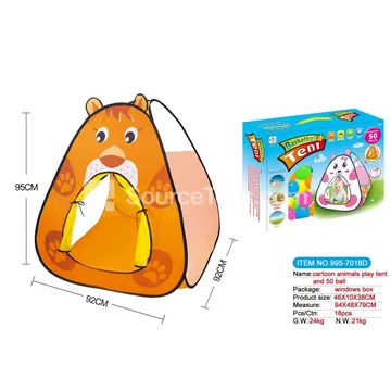 Cartoon Lion Play Tent with 50 Ocean Balls