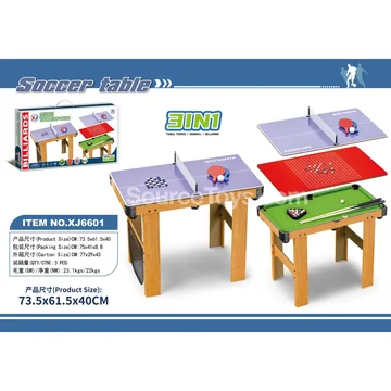 XJ6601 3-in-1 Game Table: Table Tennis, Gomoku, Pool