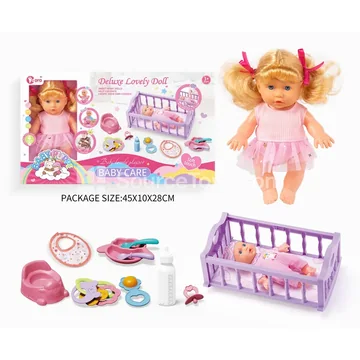 9-Inch Doll Crib Playset for Girls