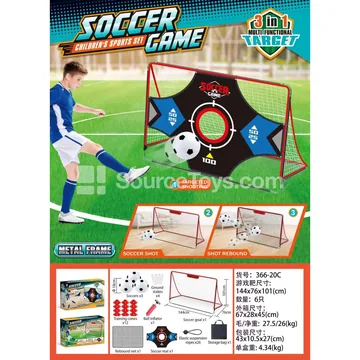Red Soccer Goal with White Net (Iron Frame)