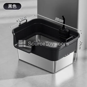 Portable Stainless Steel Cat Litter Box with Handle