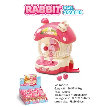 Rabbit Mushroom Claw Machine (Ball Grabber) 9PCS