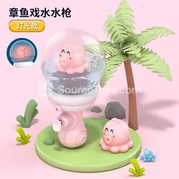 Transparent Cartoon Pet Summer Water Spray Drift Bottle Floating Water Gun / Pink Octopus (Light Sensor, Lights Up in Water) Window Box