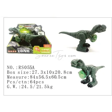 Electric Egg-Holding Tyrannosaurus Rex / Velociraptor Green/Gray