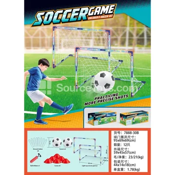 Lighted Two-Goal Soccer Goal (White Net)
