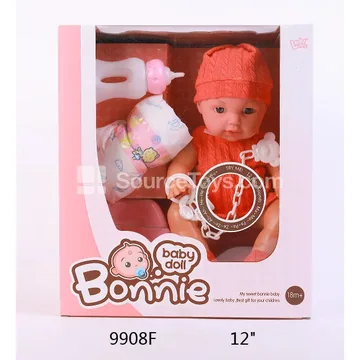12-inch Vinyl Doll with Drinking & Wetting Functions, Includes Bottle, Potty, Diaper & Pacifier Chain