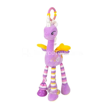 Purple Carriage Crib Hanging Plush Soother Toy