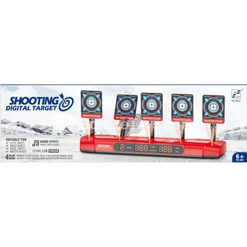 Electric Scoring Shooting Target Set with 5 Targets, Blue and Red Mixed