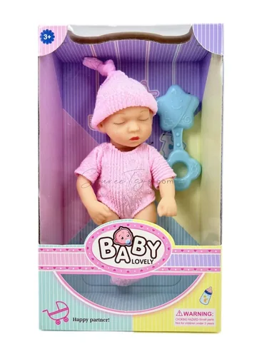 8-inch 20cm Reborn Baby Doll Soft Vinyl Rattle (KM-8102)