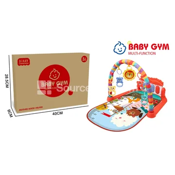Zoo Pattern Baby Kick Piano Playmat - Red