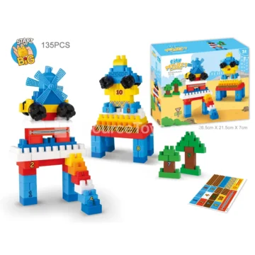 Robot Castle Number Building Blocks, 135 Pieces (JS612A5)