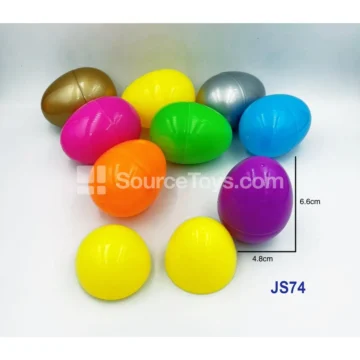 Solid-Color Plastic Eggshells, 4.8 × 6.6 cm, 24 per Bag (JS74)