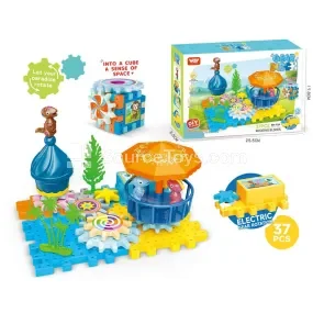 Dinosaur Rotating Gear Building Block Set, 37 Pieces, Electric (501-12A)