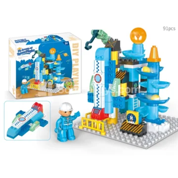 Space Shuttle Lab Marble Run Building Block Set, 91 Pieces (JS611B3)