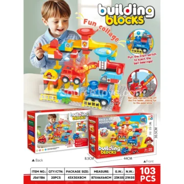 Fire Rescue Slide Track Building Blocks, 103 Pieces (JS611B6)