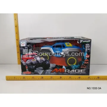Blister-Packed Off-Road Toy Vehicle with Battery, Charger, and Light-Up Wheels, Red and Blue (1333-3A)