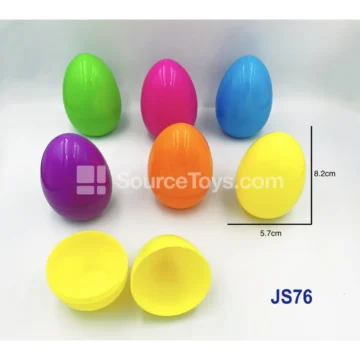 Solid-Color Plastic Eggshells, 5.7 × 8.2 cm, 24 per Bag (JS76)