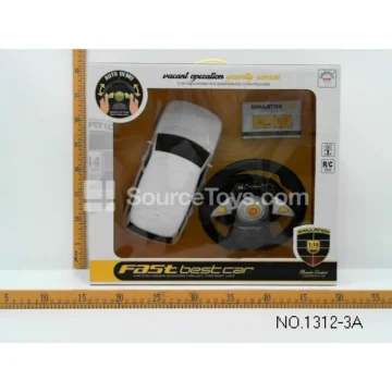 Remote Control Toy Vehicle with Steering Wheel Controller, Assorted Colors (1312-3A)