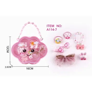 Cloud Handbag Playset with Bracelet, Hair Ties & Clips – Pretend Play