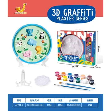 DIY Plaster Painting Round Tray  Farm Theme