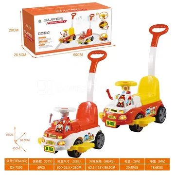 Ride-On Fire Truck Toy with BB Whistle Steering Wheel