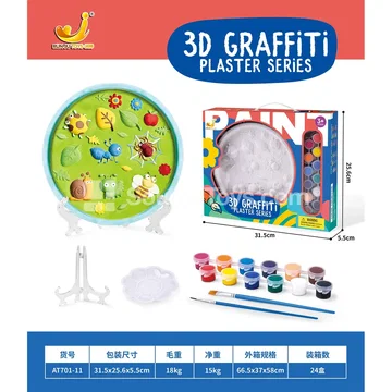 DIY Plaster Painting Round Plate Insect