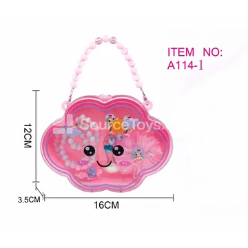 Fashion Jewelry Pretend-Play Set for Girls – Cloud Handbag Necklace Mermaid Set / Necklace / Hair Clip / Ear Clip