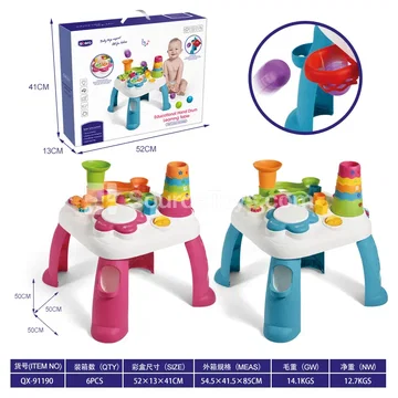 Educational Learning Table with Hand Drum and Music (DIY Assembly)