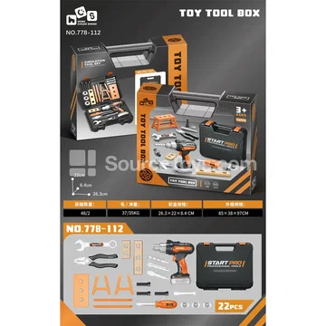 Pretend-Play Power Drill Set with Carrying Case