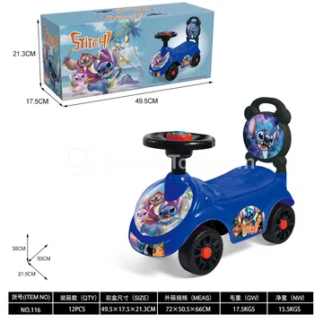 Scooter Ride-On with Horn Steering Wheel and Backrest