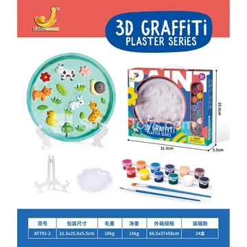 DIY Gypsum Painting Round Plate Animal Theme