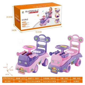 Musical Ride-On Car with Steering Wheel