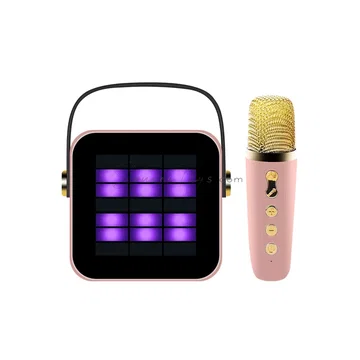 Wireless Bluetooth Karaoke Microphone Speaker with LED Lights