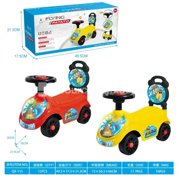 Ride-on Scooter with BB Horn Steering Wheel and Backrest