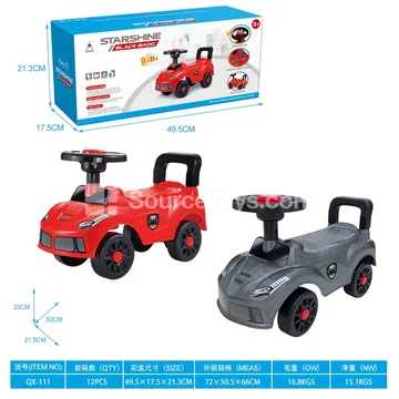 Ride-on Scooter with Whistle Steering Wheel and Backrest