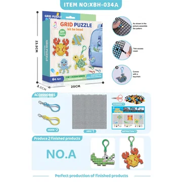 Ocean Animal Grid DIY Fuse Bead Keychain Charm (XBH-034A)
