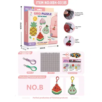Fruit Mesh DIY Fuse Bead Keychain Charm