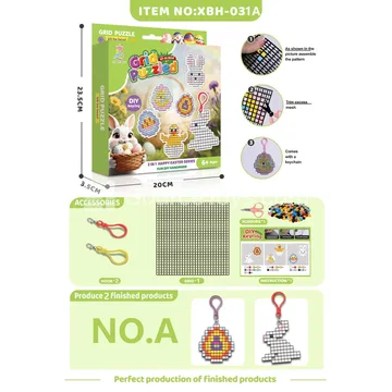Easter Grid DIY Fuse Bead Keychain Charm