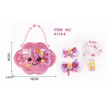 Cloud Handbag Necklace Set with Necklace and Hair Clips for Pretend Play