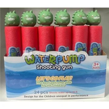 Cartoon Dinosaur 27cm Round Water Blaster with 5cm Diameter EVA Foam Pull-Type Water Gun Animal Head